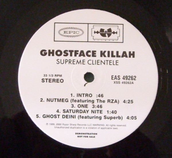 Ghostface Killah – Supreme Clientele - Mint- 2 LP Record 2000 Epic Razor Sharp USA White Label Promom Clean Version Vinyl - Hip Hop - Shuga Records