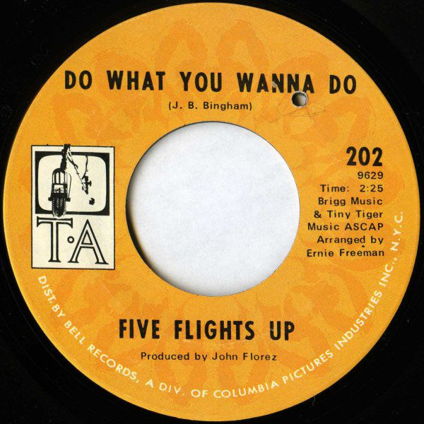 Five Flights Up - Do What You Wanna Do / Black Cat - VG 7" Single 45 Record 1970 USA - Soul - Shuga Records