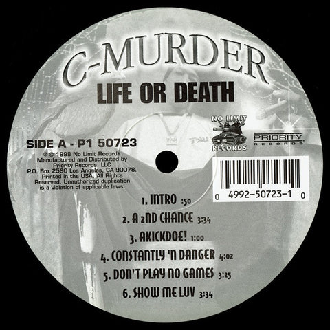 C-Murder – Life Or Death - VG+ 2 LP Record 1998 No Limit Priority USA Vinyl - Hip Hop
