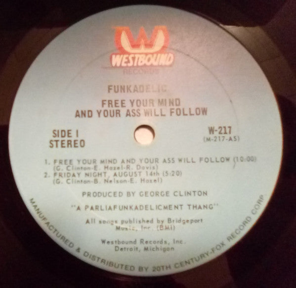 Funkadelic – Free Your Mind... And Your Ass Will Follow (1970) - VG LP Record 1975 Westbound USA Vinyl - Funk / P.Funk / Psychedelic - Shuga Records