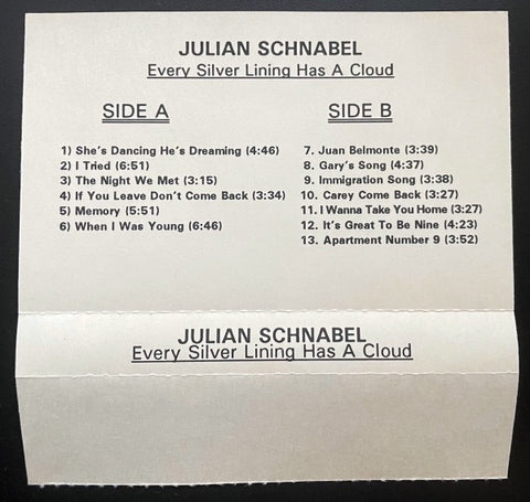 Julian Schnabel – Every Silver Lining Has A Cloud - Used Cassette 1993 Island Tape - Alternative Rock