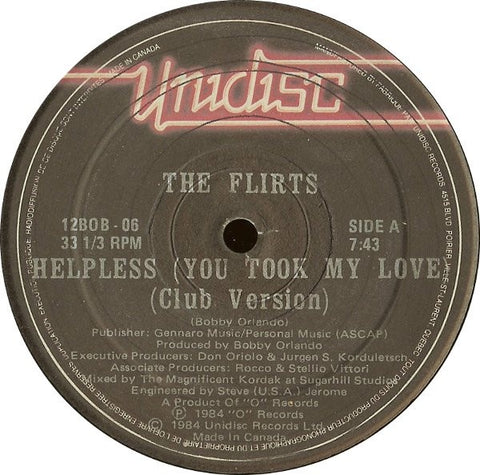 The Flirts / Divine – Helpless (You Took My Love) / Native Love '84 - Mint- 12" Single Record 1984 Unidisc Canada Vinyl - Hi NRG / Disco