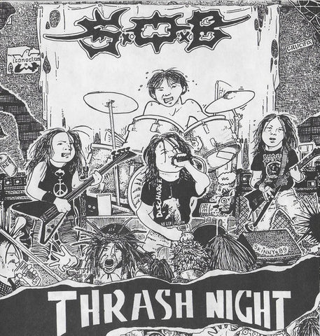 SxOxB – Thrash Night - Mint- 7" EP Record 1989 Rise Above UK Red Vinyl - Thrash / Hardcore
