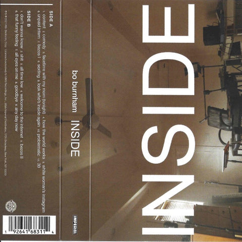Bo Burnham – Inside - New Cassette 2022 Imperial Clear Shell Tape - Comedy