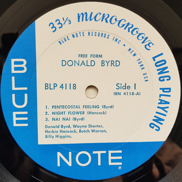 Donald Byrd ‎– Free Form - VG+ Lp Record 1966 Blue Note USA Mono Original Van Gelder Vinyl - Jazz / Hard Bop - Shuga Records