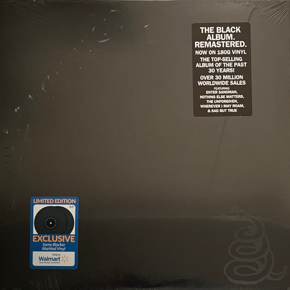 Metallica - Metallica (1991) - Mint- 2 LP Record 2021 Blackened Walmart Exclusive Clear with Black Marble 180 gram Vinyl, Insert & Download - Thrash / Rock / Heavy Metal - Shuga Records