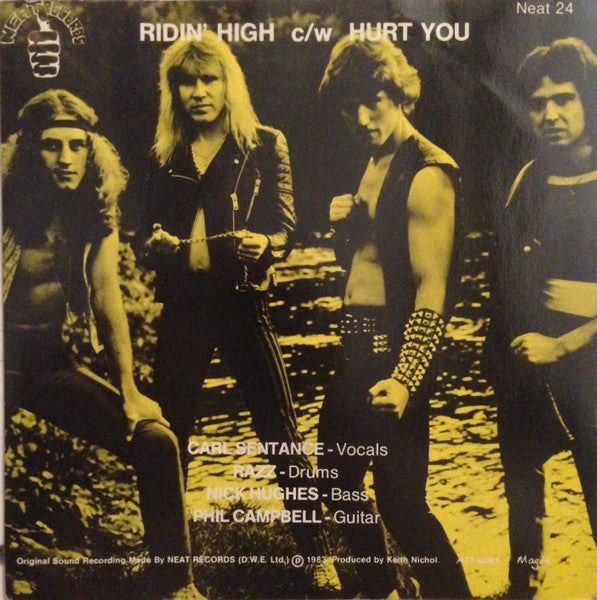 Persian Risk – Ridin' High / Hurt You - Mint- 7" Single Record 1983 Neat UK Vinyl - Heavy Metal - Shuga Records