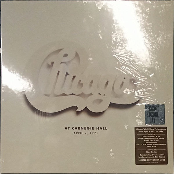 Chicago – At Carnegie Hall - April 9, 1971 (1971) - New 3 LP Record Store Day 2022 Rhino RSD Vinyl & Poster - Classic Rock