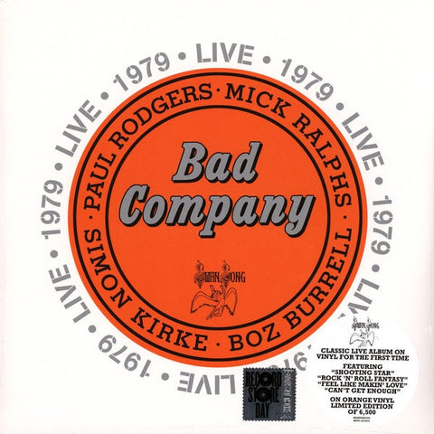 Bad Company - Live 1979 - New 2 LP Record Store Day 2022 Swan Song Rhino RSD Orange Vinyl - Classic Rock / Hard Rock
