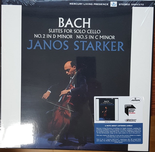 Janos Starker – Bach Suites For Solo Cello No.2 & No.5 (1963) - New LP Record 2022 Mercury Living Presence Germany Half Speed Mastered Vinyl - Classica