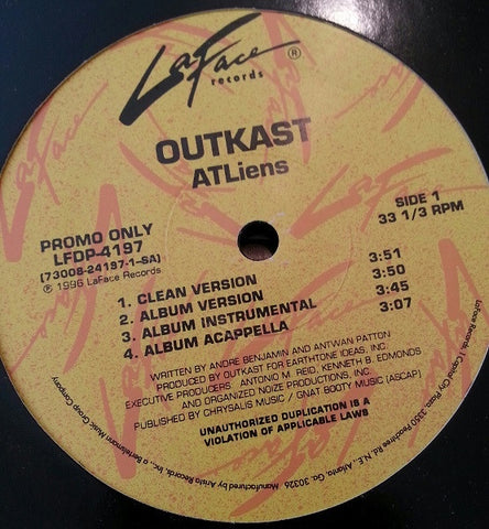 OutKast – ATLiens / Wheelz Of Steel - Mint- 12" Promo Single Record LaFace Vinyl - Hip Hop