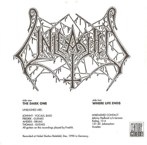 Unleashed – And The Laughter Has Died.... - Mint- 7" Single Record 1991 Century Media Germany Vinyl & Death Metal - Shuga Records