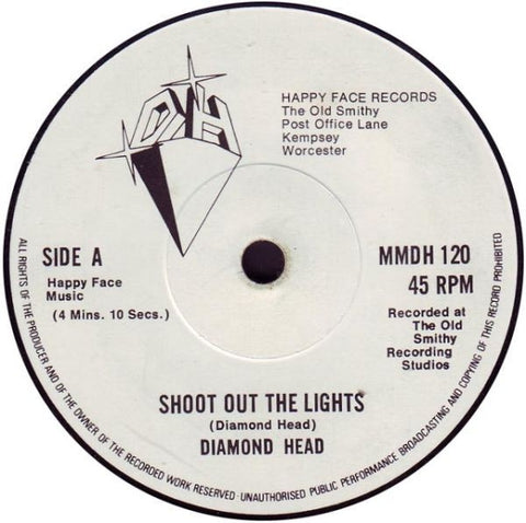 Diamond Head – Shoot Out The Lights - VG+ 7" Single Record 1980 Happy Face UK Vinyl - Heavy Metal