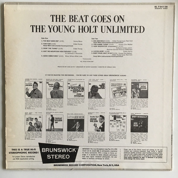 The Young-Holt Unlimited – The Beat Goes On - VG+ LP Record 1967 Brunswick USA Stereo Vinyl - Soul - Shuga Records
