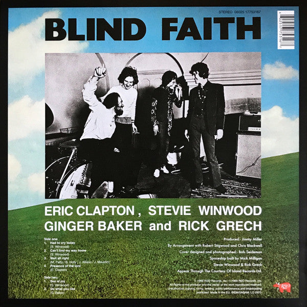 Blind Faith ‎- Blind Faith (1969) - New LP Record 2013 RSO Europe 180 gram Vinyl - Psychedelic Rock / Blues Rock - Shuga Records