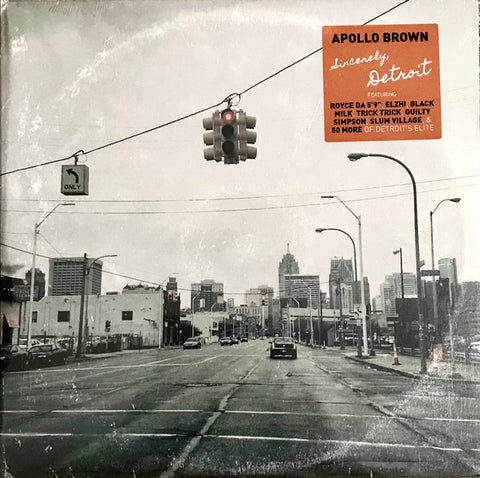 Apollo Brown - Sincerely, Detroit (2019) - New 2 LP Record 2022 Mello Music Group Neon Orange Vinyl - Hip Hop