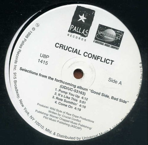 Crucial Conflict – Selections From The Forthcoming Album "Good Side, Bad Side" - VG+  EP Record 1998 Pallas USA Promo Vinyl - Hip Hop