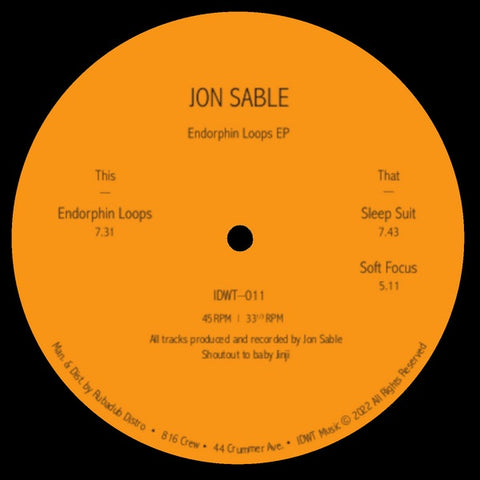 Jon Sable – Endorphin Loops - New 12" Single Record 2022 In Dust We Trust UK Import Vinyl - House / Techno / Dub Techno