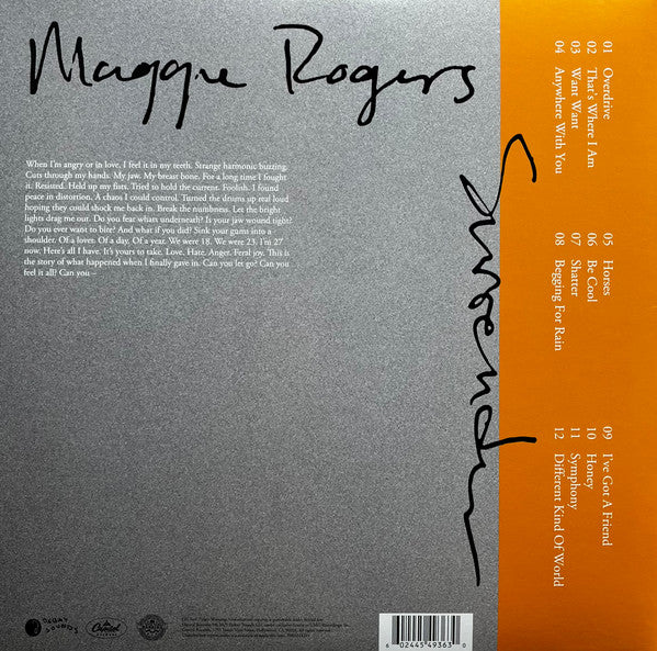 Maggie Rogers - Surrender - New LP Record 2022 Capitol Tangerine