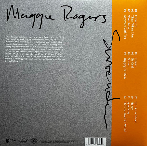 Maggie Rogers - Surrender - New LP Record 2022 Capitol Tangerine Dream Orange Vinyl - Indie Pop