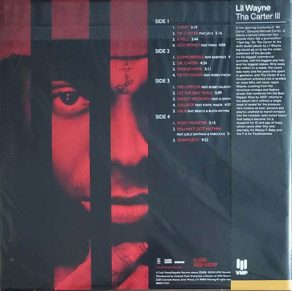 Lil Wayne – Tha Carter III - Mint- 2 LP Record 2022 Cash Money Vinyl Me, Please Red & Black Galaxy 180 gram Vinyl & Insert - Hip Hop - Shuga Records