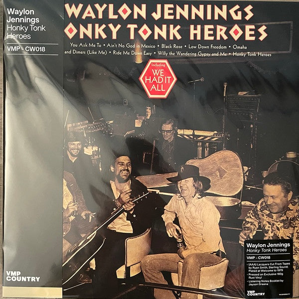 Waylon Jennings - Honky Tonk Heroes (1973) - New LP Record 2022 RCA Vinyl Me Please 180 gram Rust Orange Vinyl - Country / Honky Tonk / Hillbilly - Shuga Records
