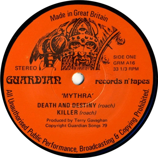 Mythra – Death And Destiny - VG+ 7" EP Record 1979 Guardian UK Vinyl - Heavy Metal - Shuga Records