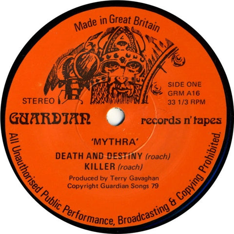 Mythra – Death And Destiny - VG+ 7" EP Record 1979 Guardian UK Vinyl - Heavy Metal