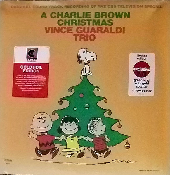 Vince Guaraldi Trio – A Charlie Brown Christmas (1965) - New LP Record 2022 Fantasy Green With Gold Splatter Vinyl, Poster & Foil Cover - Soundtrack / Holiday