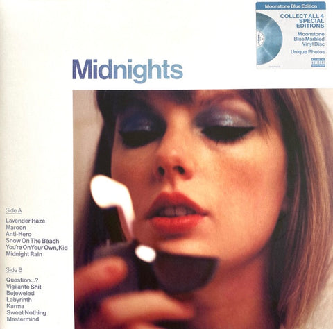 Taylor Swift – Midnights - Mint- LP Record 2022 Republic Moonstone Blue Marbled Vinyl & Booklet - Pop / Synth-Pop