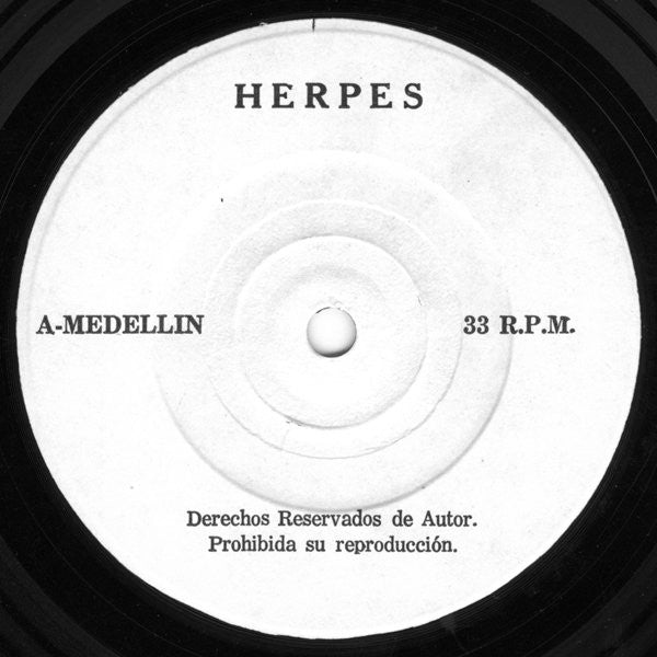 Herpes – Medellín - VG+ 7" EP Record 1989 Self-Released Colombia Vinyl - Grindcore / Noise / Death Metal - Shuga Records