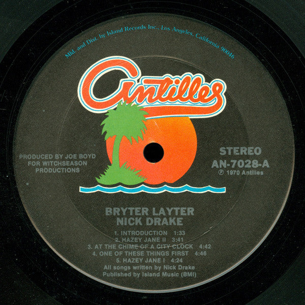 Nick Drake – Bryter Layter (1971) - Mint- LP Record 1978 Antilles USA Vinyl - Rock / Folk Rock - Shuga Records