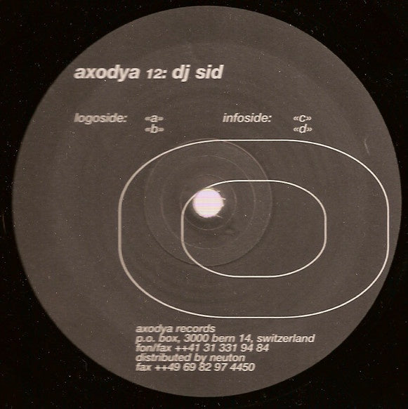 DJ Sid – Untitled - New 12" Single Record 1997 Axodya Switzerland Vinyl - Techno / Minimal - Shuga Records