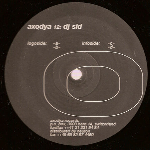 DJ Sid – Untitled - New 12" Single Record 1997 Axodya Switzerland Vinyl - Techno / Minimal