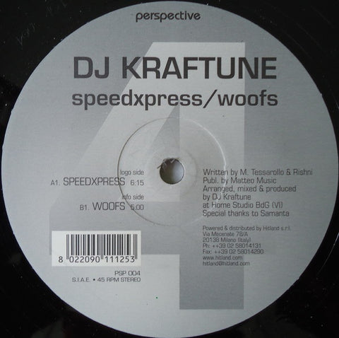 DJ Kraftune – Speedxpress / Woofs - New 12" Single Record 2002 Perspective Italy Vinyl - Techno / Electro