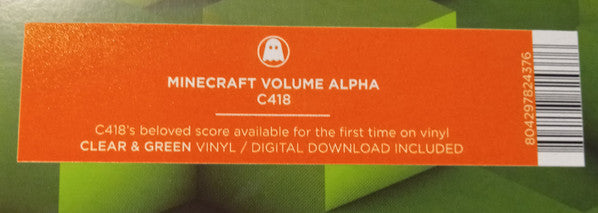 C418 – Minecraft Volume Alpha - New LP Record 2022 Ghostly International Clear w/ Green Blob Vinyl - Video Game Music / Ambient / IDM