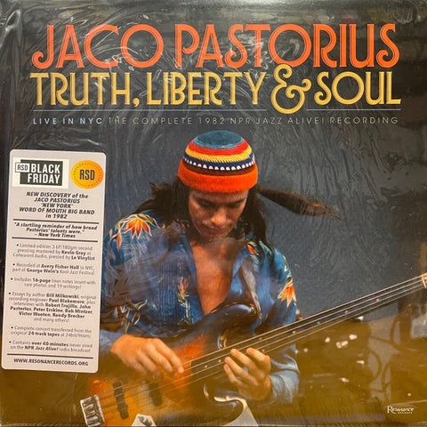 Jaco Pastorius – Truth, Liberty & Soul - Live In NYC The Complete 1982 NPR Jazz Alive! Recordings - New 3 LP Record Store Day Black Friday 2022 Resonance RSD 180 gram Vinyl & Numbered - Jazz / Fusion