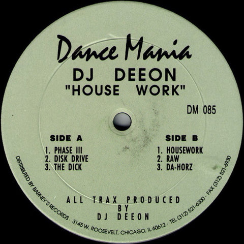 DJ Deeon - House Work - VG 2x 12" Single Record 1995 Dance Mania Vinyl - Chicago House / Ghetto House