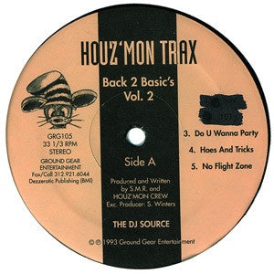 Houz' Mon – Back 2 Basic's Vol. 2 - VG 12" Single Record 1993 Ground Gear USA Vinyl - Chicago House / Acid House