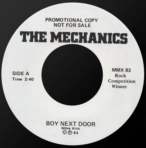 The Mechanics – Boy Next Door - VG+ 7" Single Record 1983 Private Press USA Promo Vinyl - Power Pop / New Wave