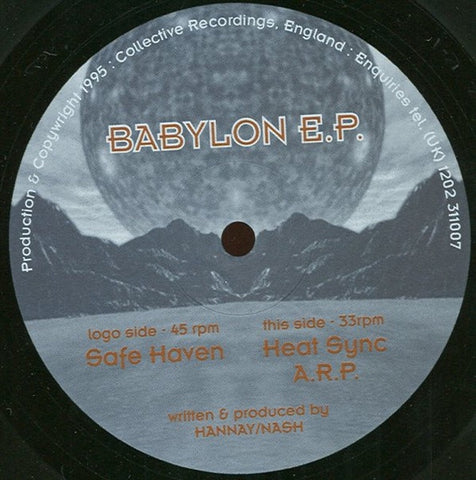 Hannay & Nash – Babylon E.P. - New 12" EP Record 1995 Elements UK Vinyl - Techno / Acid / Trance