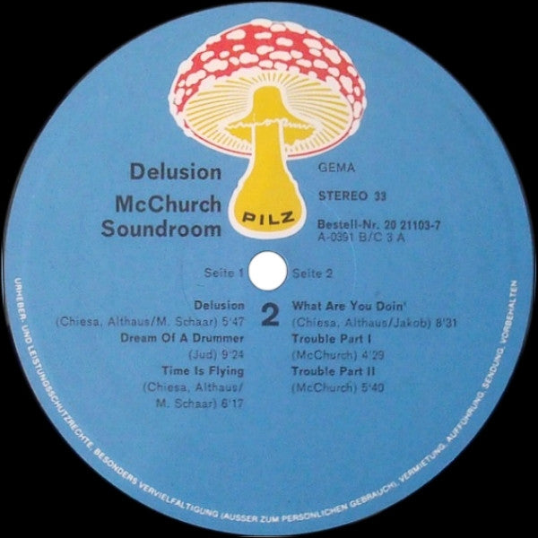 McChurch Soundroom – Delusion - Mint- LP Record 1971 Pilz Germany Vinyl - Krautrock / Prog Rock / Psychedelic Rock