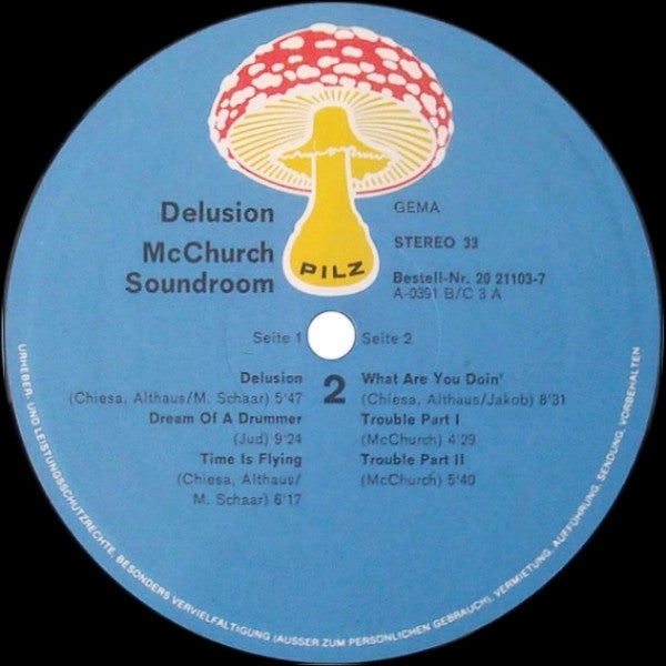 McChurch Soundroom – Delusion - Mint- LP Record 1971 Pilz Germany Vinyl - Krautrock / Prog Rock / Psychedelic Rock - Shuga Records