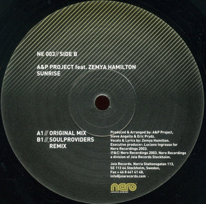 A&P Project Feat. Zemya Hamilton – Sunrise - New 12" Single Record 2003 Nero Sweden Vinyl - House