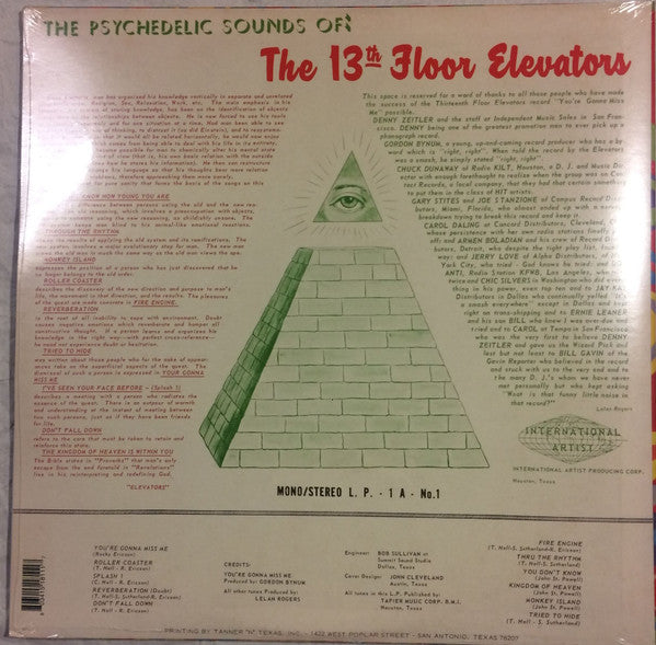 The 13th Floor Elevators – The Psychedelic Sounds Of The 13th Floor Elevators (1966) - Mint- 2 LP Record 2020 International Artists Charly USA 180 gram Vinyl - Psychedelic Rock / Garage Rock - Shuga Records