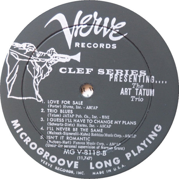 The Art Tatum Trio – Presenting... The Art Tatum Trio - VG LP Record 1957 Verve USA Mono Vinyl - Jazz / Swing - Shuga Records