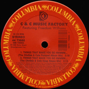 C + C Music Factory Featuring Freedom Williams ‎– Things That Make You Go Hmmmm... - VG+ 12" Single Record 1990 USA Original Vinyl - House / New Jack Swing - Shuga Records