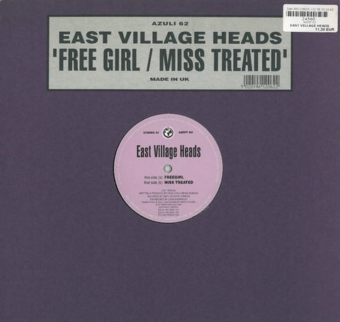 East Village Heads – Free Girl / Miss Treated - New 12" Single Record 1997 Azuli UK Vinyl - House