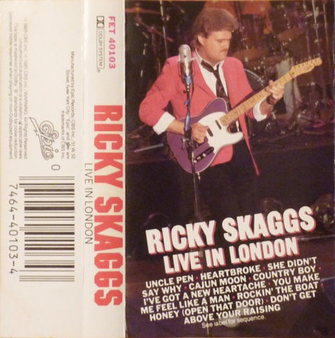Ricky Skaggs – Live In London - Used Cassette Epic 1985 USA - Country / Bluegrass