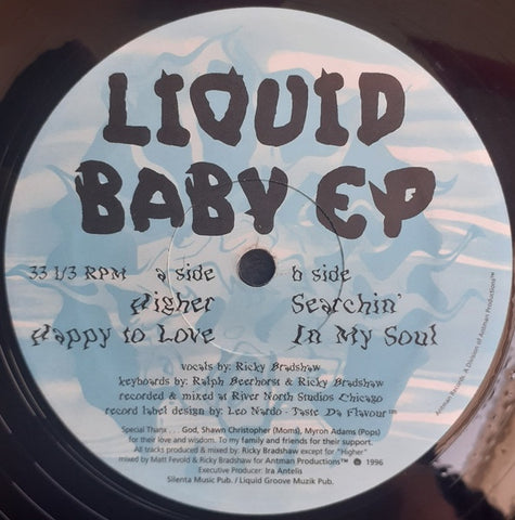 Ricky Bradshaw – Liquid Baby EP - VG+ 12" Record 1996 Antman USA Vinyl - Chicago House / Deep House